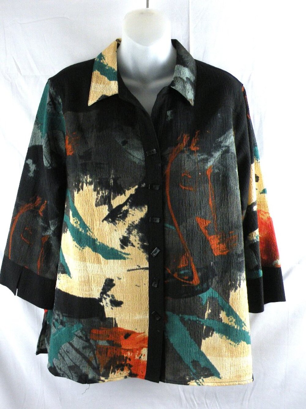 Ali Miles Sz PXL Wearable Art Artsy Blouse Shirt Top